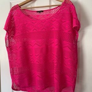 Chaus Sport Hot Pink Mesh Knitted Top